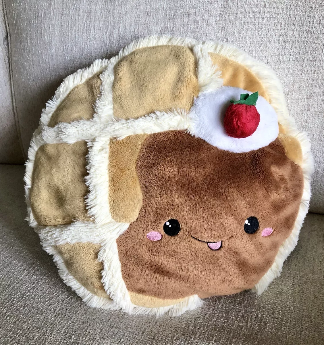SQUISHABLE Waffle Plush Strawberry Whipped Cream Syrup Comfort Food 15 RETIRED