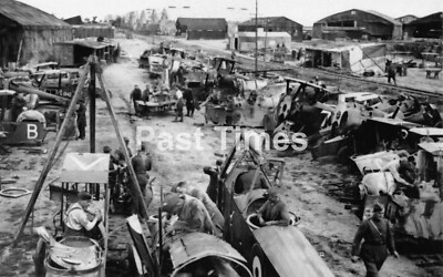0004. WWI. Royal Flying Corps Aircraft Repair Yard, Men & Machines.