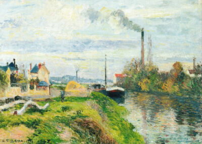 Kunstkarte Camille Pissarro ''Quai du Pothuis in Pontoise''