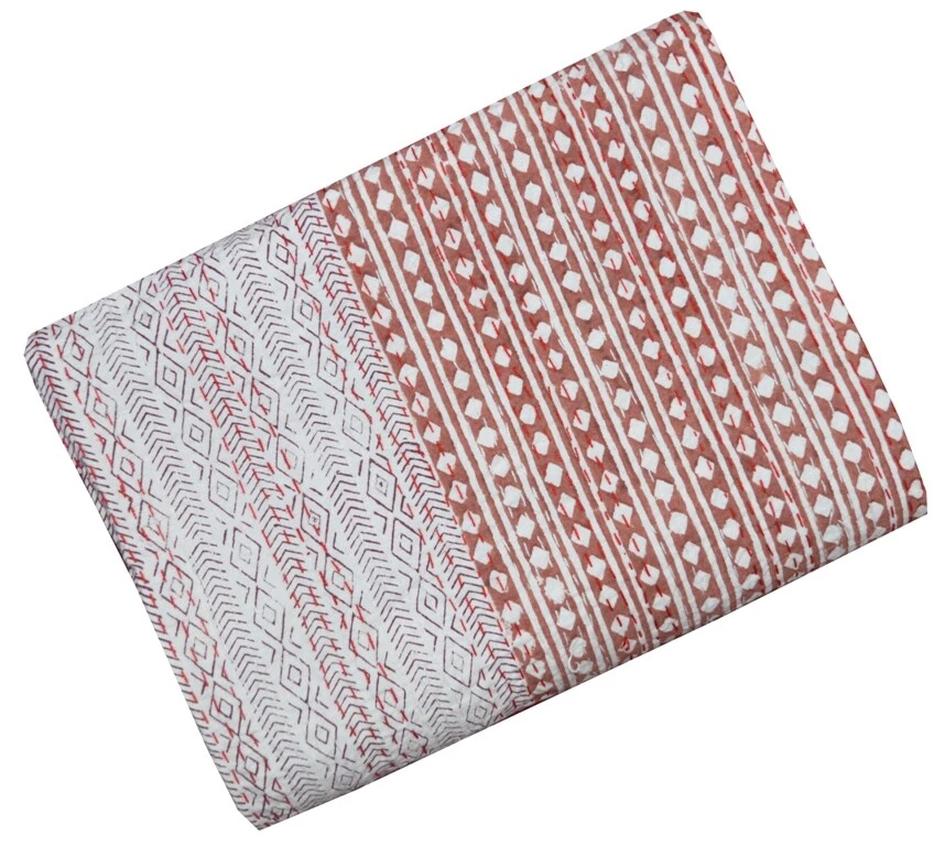 Indian Handmade Cotton Kantha Quilt Polka Dot Print Bedspread Blanket Throw  - Image 2 of 4