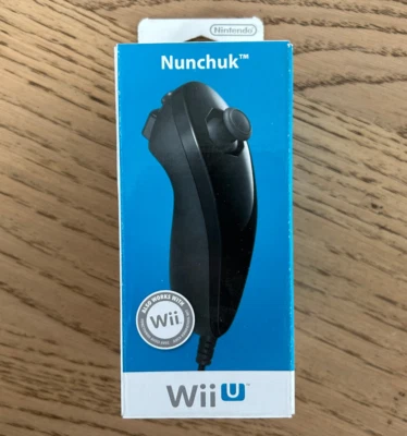 Manette NUNCHUK NINTENDO WII U NEUF officiel noir - Photo 1/4