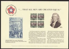 1976 American Revolution Sc 120 block INTERPHIL SCCS B-34 Sc SC46 souv card