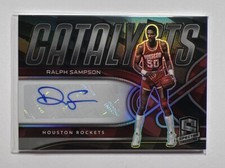 RALPH SAMPSON 2021-22 SPECTRA CATALYSTS SILVER PRIZM AUTO /99 ROCKETS NM-MT