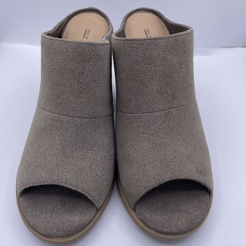 Call It Spring suede peep toe mules stack heeled women’s Size 7.5 Galerassi - Picture 4 of 11