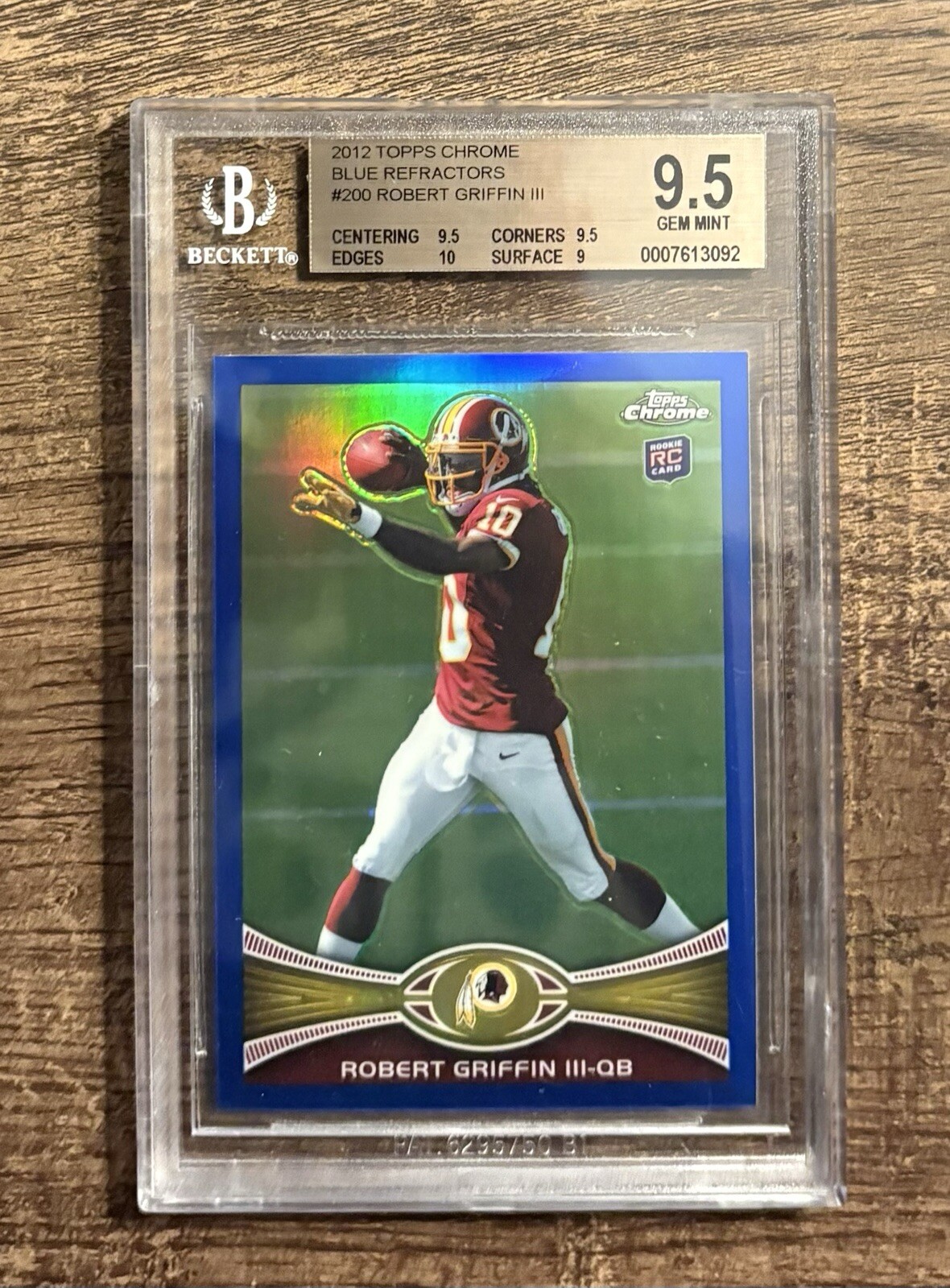 2012 Topps Chrome Blue Refractor /199 Robert Griffin III RC BGS 9.5 Gem Mint 💎