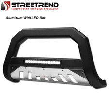 For 1999-2004 Ford F250f350 Matte Blk Avt Aluminum Led Bull Bar Bumper Guard Ss