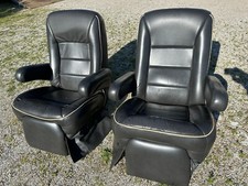 Villa Rv Captains Chairs Seats Pair Black Heat Motorhome Coach Fleetwood Used