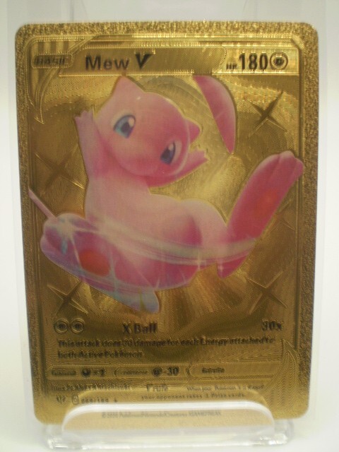 Pokemon Mew V Full Art 180HP Gold Foil Fan Art Card 069/189 High