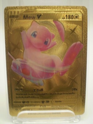 Pokemon Mew V Full Art 180HP Gold Foil Fan Art Card 069/189 High