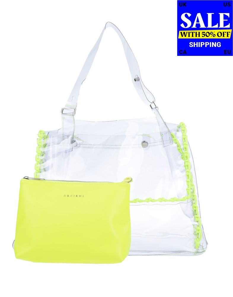 RRP€388 ORCIANI PVC Satchel Bag Extra Large Braided Trim Removable Pouch