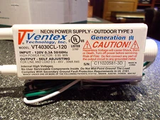 VENTEX NEON MODEL #VT4030CL-120 Neon Power Supply BEST PRICE SIGN PARTS!