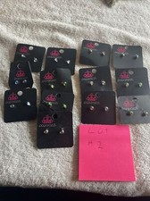 Paparazzi Earrings Lot Of 13 Jewel Stud Round Egg Shaped