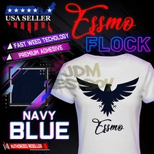 Navy Blue Flock Heat Transfer Vinyl HTV T-Shirt 20" Roll Iron On Heat Press DF11