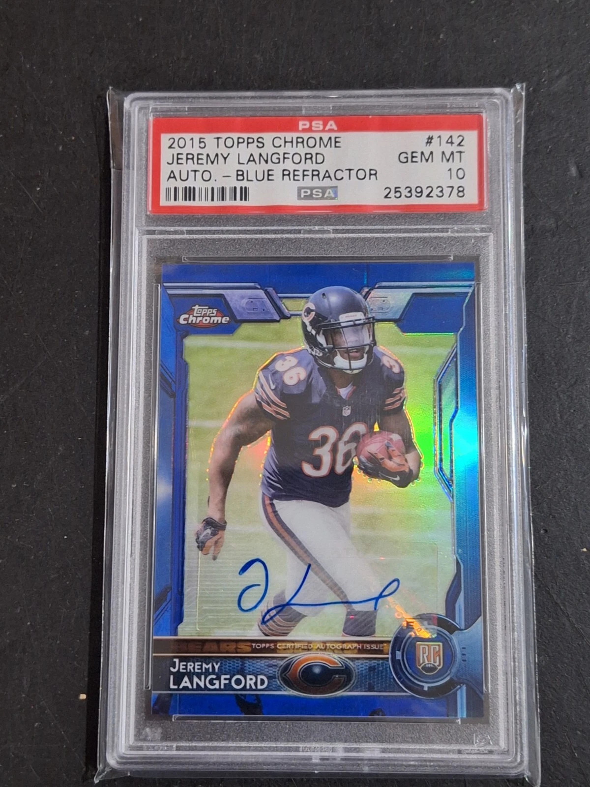Jeremy Langford Topps Chrome #142 Autograph-Blue Refractor