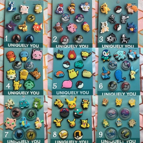 Handmade 10 pack pokemon pokeball shoe charms set 20