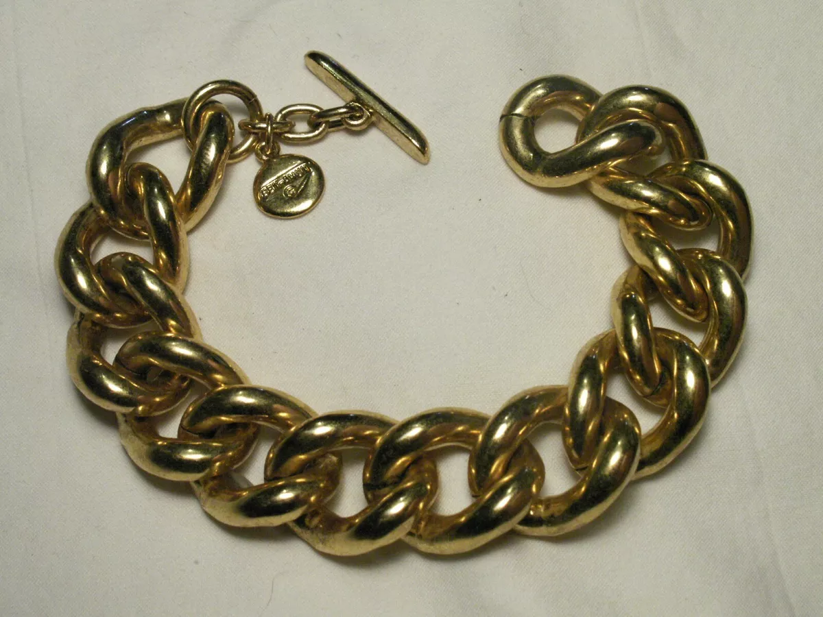 Ben Amun Gold Tone Fat Links Toggle Chain Bracelet