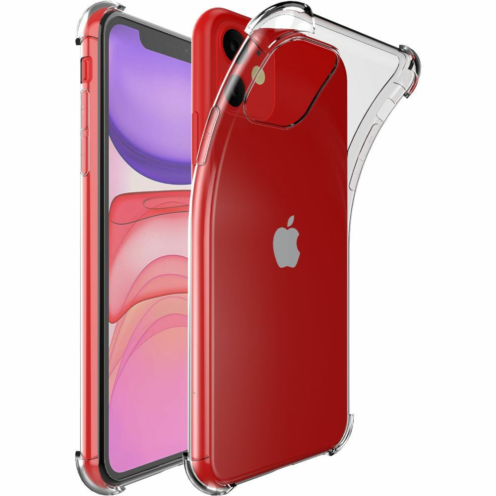 Coque iPhone 11 en silicone transparent avec rebords renforcés
