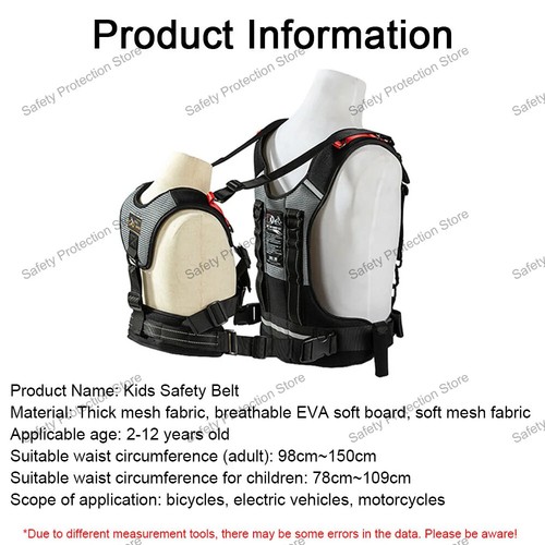 Kids Motorcycle Safety Belt Child Cycling Safety Belt Front Back Duals-purpose - Picture 2 of 19