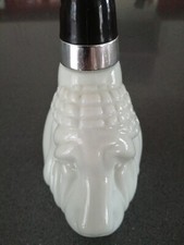 avon tai winds aftershave bottle pipe bloodhound dog white glass empty vintage