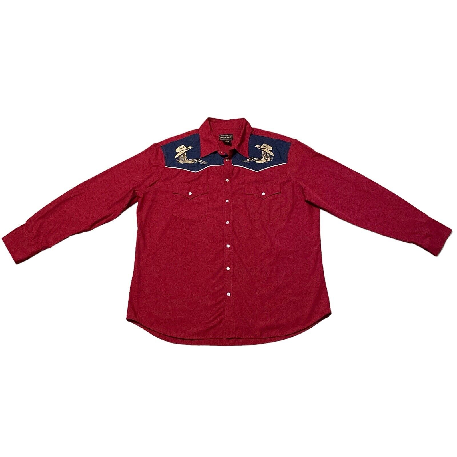 High Noon Shirt Mens XL Red Pearl Snap Western We… - image 3