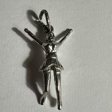 Silver Cheer leader Cheerleader Charm