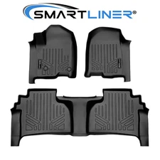 SMARTLINER Custom Fit Floor Mats 2 Row Liner Set 2019-2025 Chevy Silverado 1500