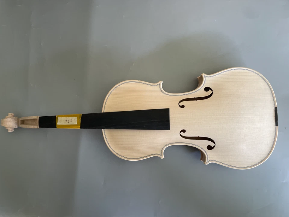 Unfinished Violin 4/4 Spruce Whole Piece of flame maple White violin - Image 3 of 4