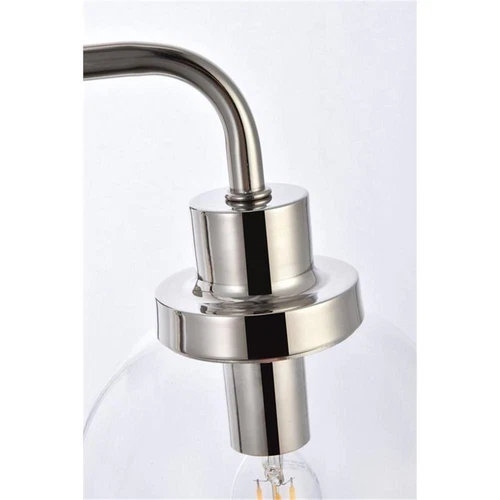 Living District Hanson 2-Light Metal Bath Sconce in Polished Nickel and Clear - Picture 5 of 7