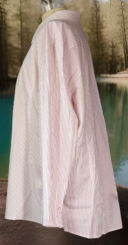 Camisa de vestir Club Room para hombre ajustada a rayas rojas 18-18. 5 2XL Nuevo sin etiquetas Foto 2 de 4