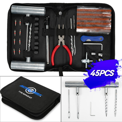 45PC Tire Repair Kit DIY Tools Plugs Fix Punctured Flat Tires For Car SUV  Truck