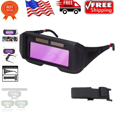 Professional Solar-Powered Welding Glasses with Adjustable Shade & Ventilation
