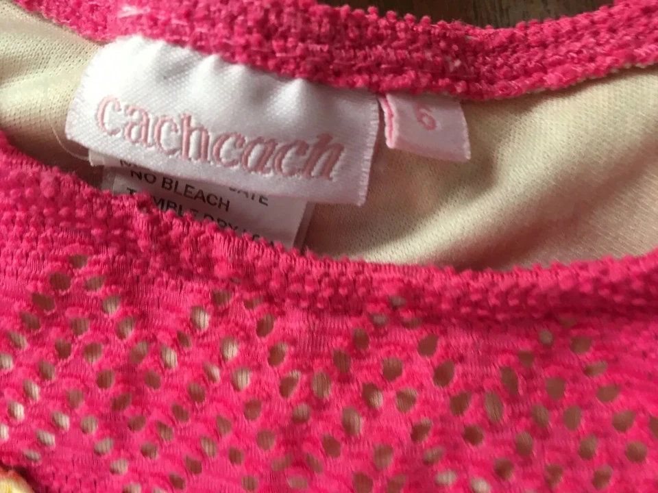 Vestido feminino Cach tamanho 6 rendado rosa pássaro flor aplique designer - Imagem 4 de 4