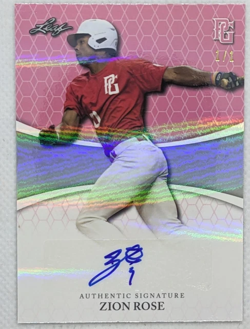 2022 LEAF PERFECT GAME NATIONAL SHOWCASE ZION ROSE 1/1 AUTO