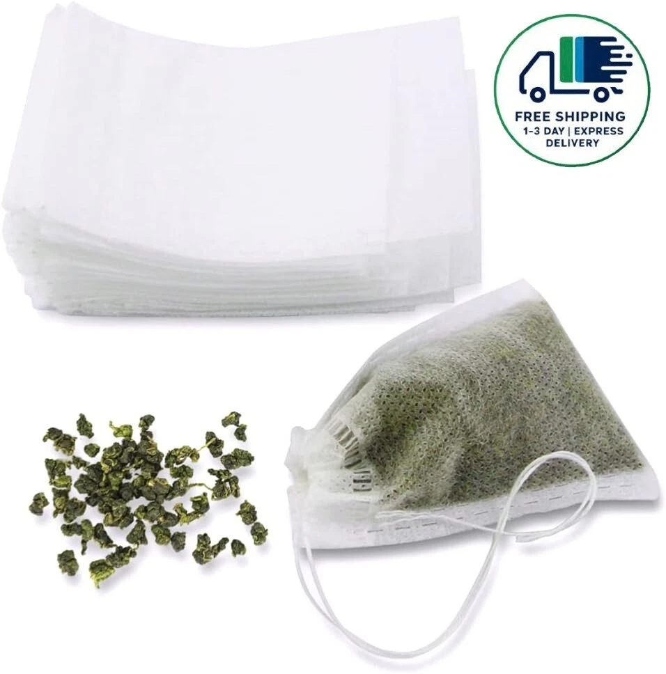 200 bolsitas de filtro de té desechables, infusor de té vacío con cordón de