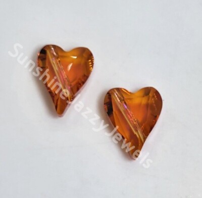 2pc Swarovski Crystal Astrial Pink Wild Heart 5743 Beads; 2 Sizes: 12mm or 17mm