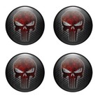 <!--F#f_0-->4x Skull Emblem Silicone Self-Adhesive Sticker Badge Wheel Cap Decal Punisher<!--F/-->