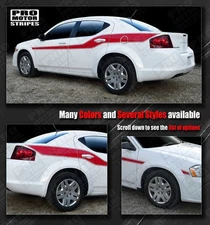 Dodge Avenger Racing Side Accent Stripes Decals 2011 2012 2013 2014 Pro Motor