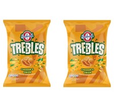 Seabrook Trebles Cheddar & Onion Flavoured Crisps Snack 120g Sharing PACK OF 2