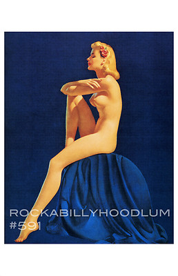 New Pinup Girl Poster 11x17 Vintage Art figure study blonde with flowers