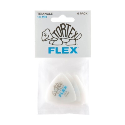 Dunlop 456P10 Tortex Flex Dreieck 1,00 mm - 6 x Gitarren-Plektren Spieler-Pack