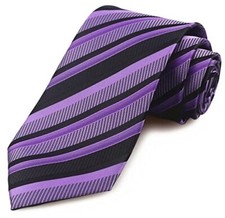 Men's Plaid Striped Tie Floral Patterned Business One Size Purple Black