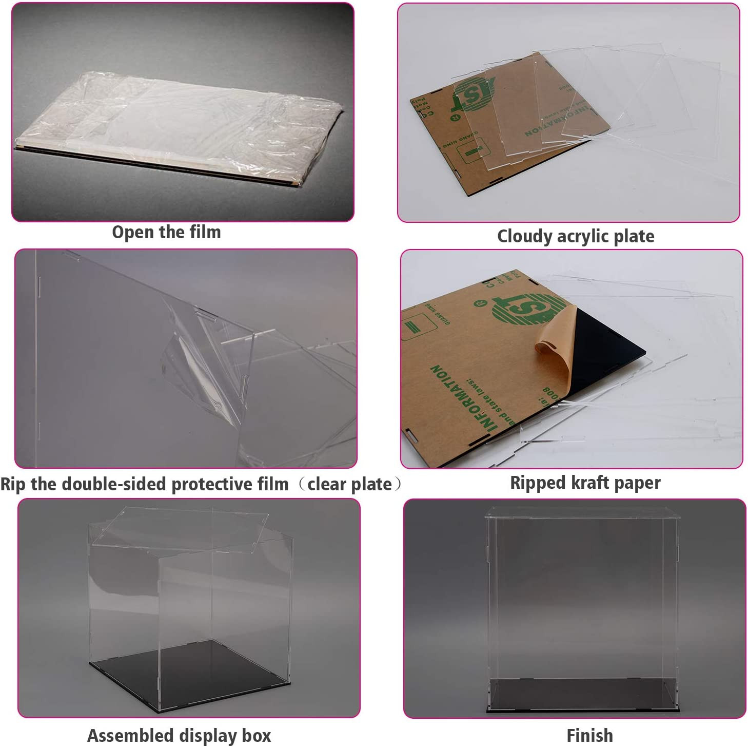 Display Case for Collectibles Assemble Clear Acrylic Box Alternative Glass Case 