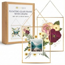 Double Glass Frame for Pressed Flowers, Leaf and Artwork - Set of 2 Hanging P...