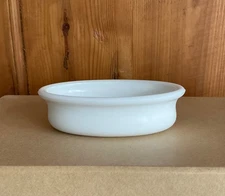 Vtg milk glass SOAP DISH ONLY fits JL Mott/Brasscrafters+,prong wall holder cup