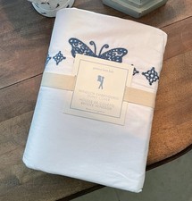 Pottery Barn Kids Windsor Embroidered Butterfly Twin Duvet Cover Teal NWT