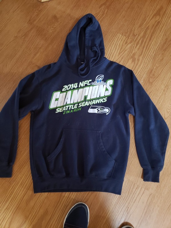 Seattle Seahawks 2014 NFL Champion's Sweetheart with Hoodie Men's Size Medium