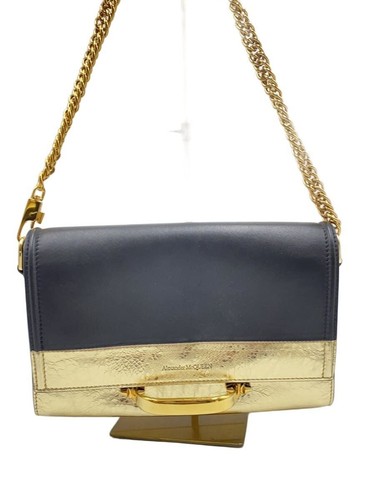 Alexander McQueen Shoulder Bag Leather BLK Used