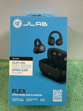 NEW JLab Flex Open-Clip True Wireless Earbuds Black SEALED
