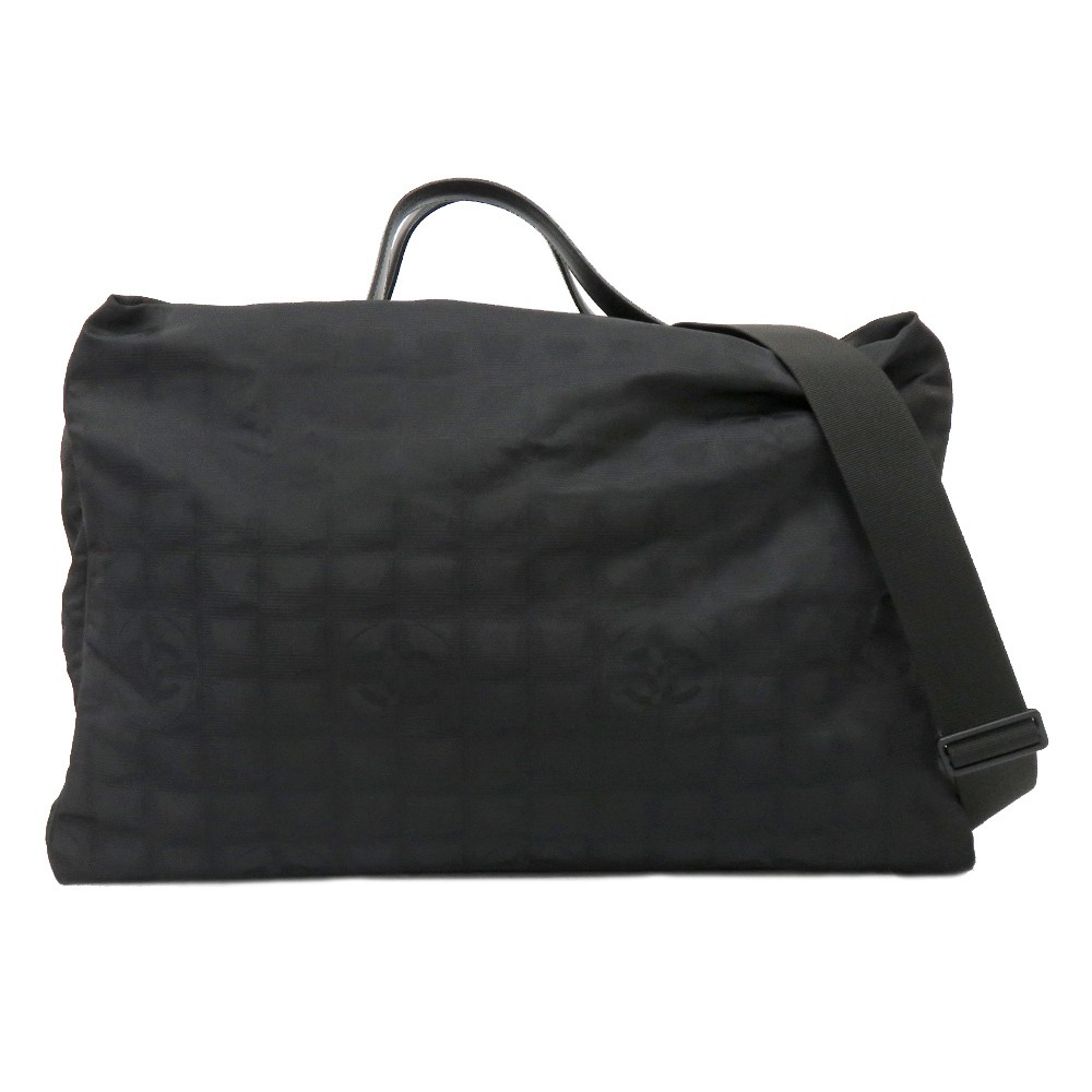 CHANEL Black Boston Travel Shoulder Bag Neutral Line Handbag