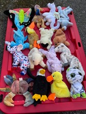 TAGLESS Vintage TY Beanie Babies Baby Assorted Various Animals Lot of 16 2